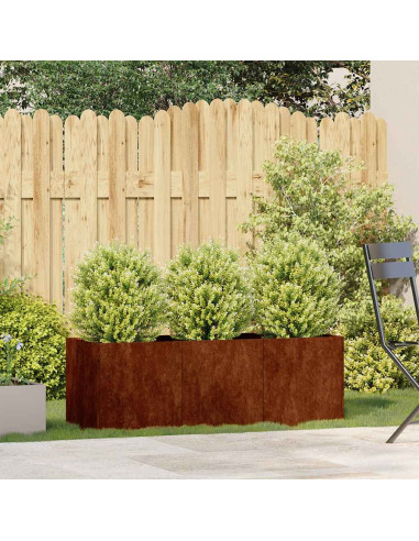 Fioriera Arrugginita 120x40x40 cm in Acciaio Corten