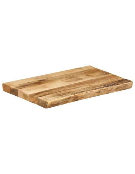 Piano Tavolo Bordi Vivi 70x40x2,5cm Legno Massello Mango Grezzo