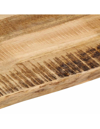 Piano Tavolo Bordi Vivi 70x40x2,5cm Legno Massello Mango Grezzo