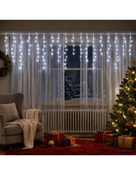 Tende di luci 210 LED Bianco freddo 500 x 72 cm