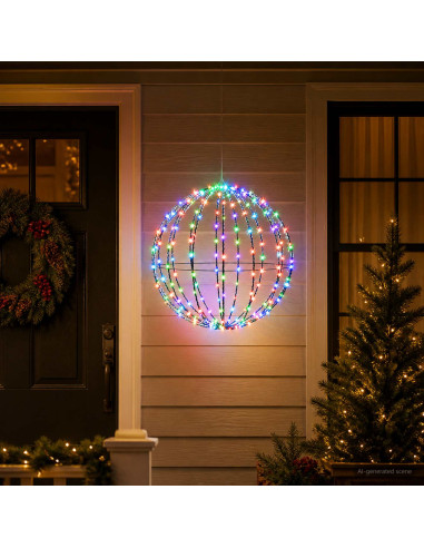 Luce a punta di Natale 192 LED Multicolore Diametro 60 x 63 cm