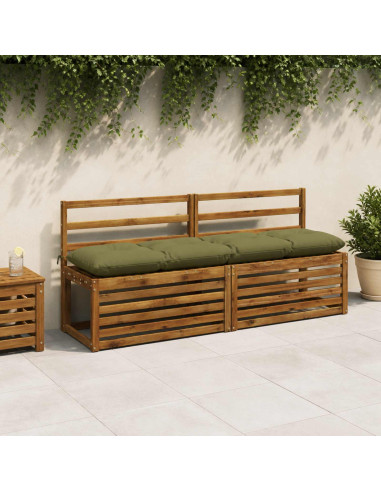 Cuscini per Panchina VIANEN 2 pz 100% Poliestere Verde Oliva