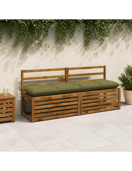 Cuscini per Panchina VIANEN 2 pz 100% Poliestere Verde Oliva