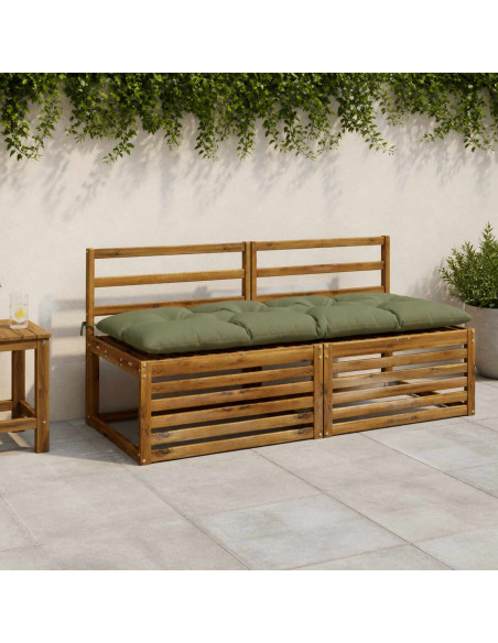 Cuscini per Panchina VIANEN 2 pz 100% Poliestere Verde Oliva