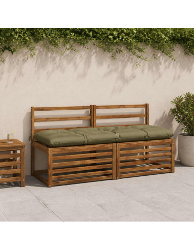 Cuscini per Panchina VIANEN 2 pz 100% Poliestere Verde Oliva