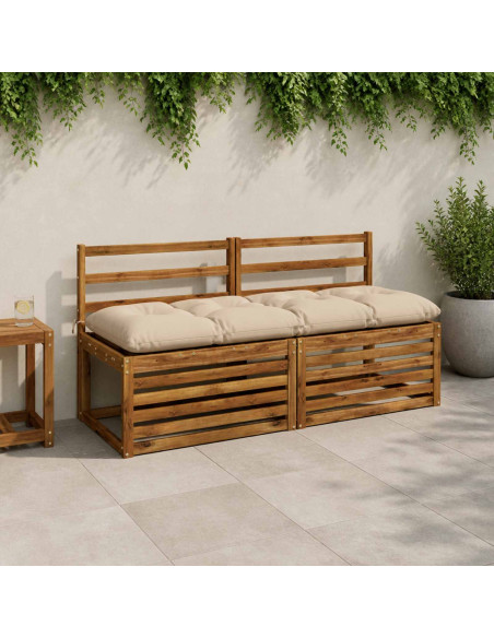 Cuscini per Panchina VIANEN 2 pz 100% Poliestere Crema