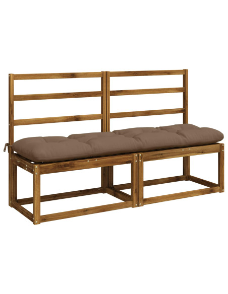 Cuscini per Panchina VIANEN 2 pz 100% Poliestere Tortora