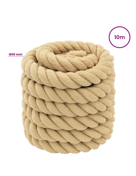 Corda multiuso 50 mm 10 m Naturale PP 15000 kg Carico massimo