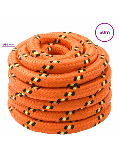 Corda multiuso 30 mm 50 m Arancione PP 5400 kg Carico massimo