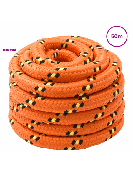 Corda multiuso 30 mm 50 m Arancione PP 5400 kg Carico massimo