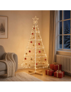 Albero a Cono di Natale KUOPIO 125 cm Acciaio Bianco