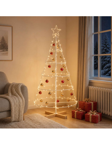 Albero a Cono di Natale KUOPIO 125 cm Acciaio Bianco