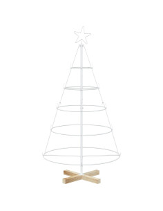 Albero a Cono di Natale KUOPIO 125 cm Acciaio Bianco 2