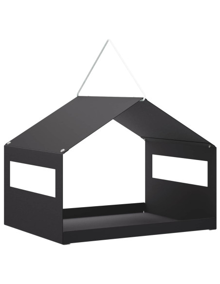 Mangiatoia per uccelli sospesa Acciaio Nero 30 x 23 x 23 cm