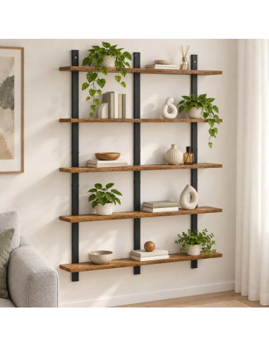 Scaffale da parete Legno antico 79.5 x 13.5 x 102 cm