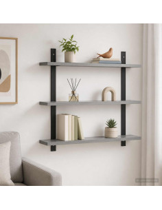 Scaffale da parete Sonoma grigio 60.5 x 13.5 x 58.5 cm