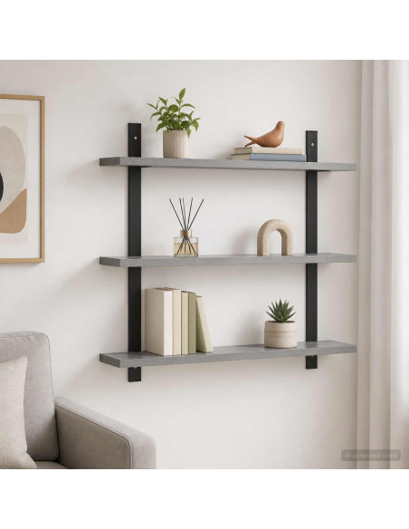Scaffale da parete Sonoma grigio 60.5 x 13.5 x 58.5 cm