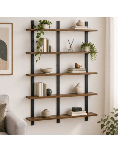 Scaffale da parete Rovere Fumo 79.5 x 13.5 x 102 cm