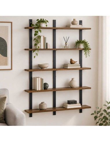 Scaffale da parete Rovere Fumo 79.5 x 13.5 x 102 cm