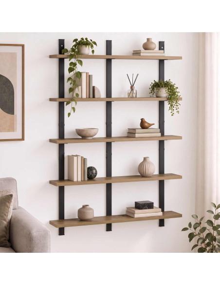 Scaffale da parete Rovere Artigianale 79.5 x 13.5 x 102 cm
