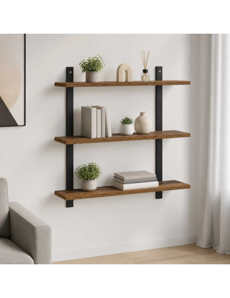 Scaffale da parete Rovere Fumo 60.5 x 13.5 x 58.5 cm