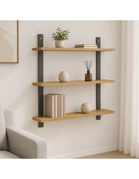 Scaffale da parete Rovere Artigianale 60.5 x 13.5 x 58.5 cm