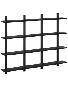 Scaffale da parete Rovere Nero 102 x 13.5 x 80 cm 2