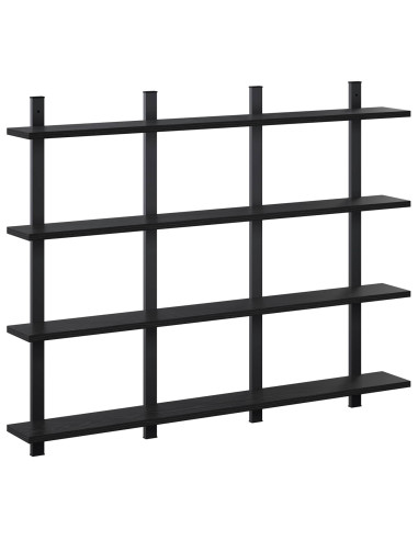 Scaffale da parete Rovere Nero 102 x 13.5 x 80 cm
