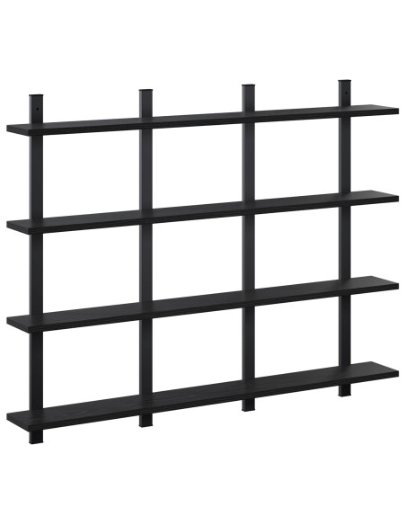 Scaffale da parete Rovere Nero 102 x 13.5 x 80 cm
