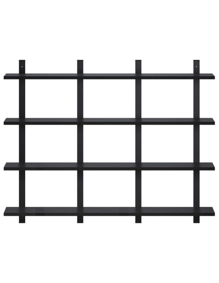 Scaffale da parete Rovere Nero 102 x 13.5 x 80 cm