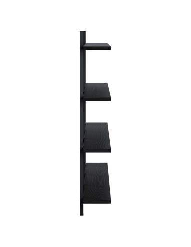 Scaffale da parete Rovere Nero 102 x 13.5 x 80 cm
