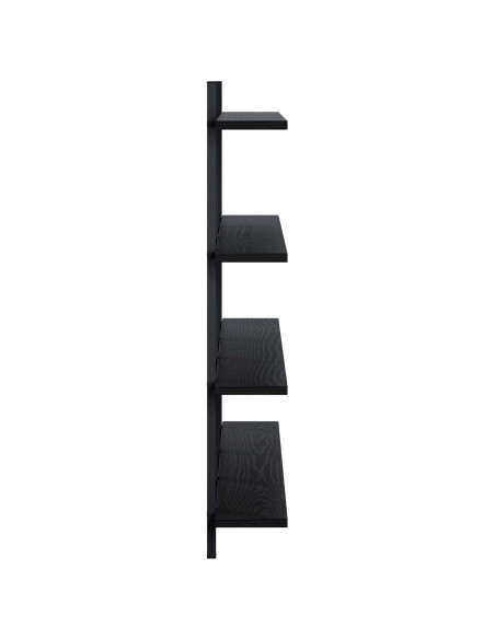 Scaffale da parete Rovere Nero 102 x 13.5 x 80 cm