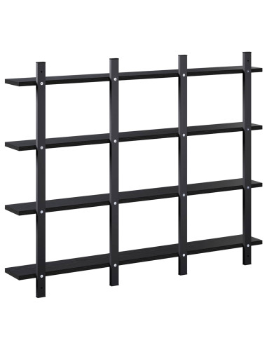 Scaffale da parete Rovere Nero 102 x 13.5 x 80 cm