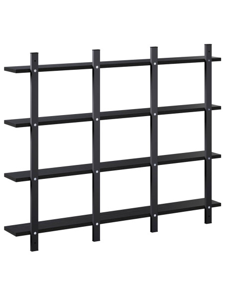 Scaffale da parete Rovere Nero 102 x 13.5 x 80 cm