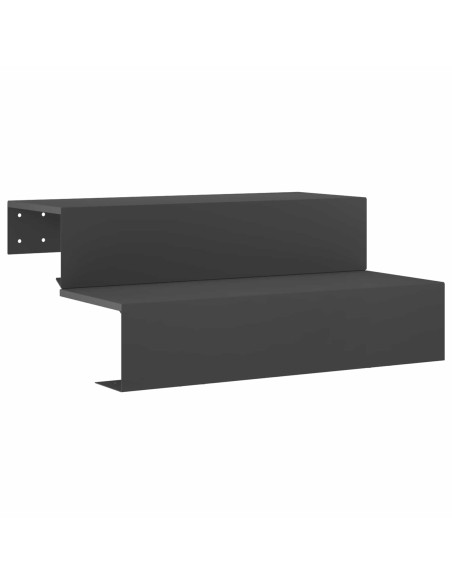 Scala da giardino a 2 gradini 80,5 x 56,5 x 34 cm Acciaio Nero