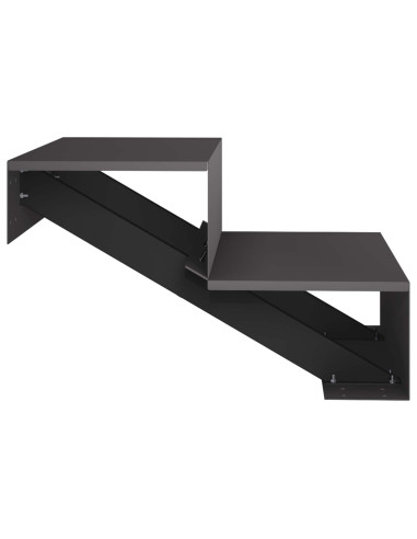 Scala da giardino a 2 gradini 80,5 x 56,5 x 34 cm Acciaio Nero