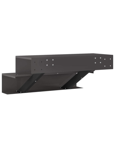 Scala da giardino a 2 gradini 80,5 x 56,5 x 34 cm Acciaio Nero