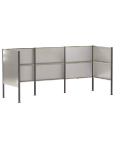 Schermo per bidone della spazzatura 249 x 85 x 113 cm Argento 2