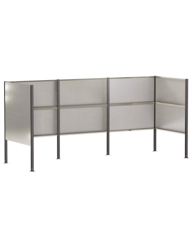 Schermo per bidone della spazzatura 249 x 85 x 113 cm Argento