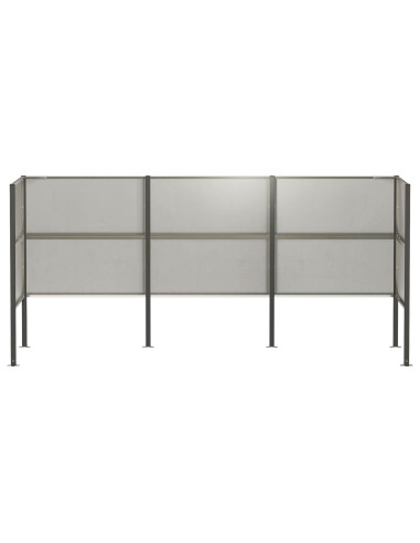 Schermo per bidone della spazzatura 249 x 85 x 113 cm Argento