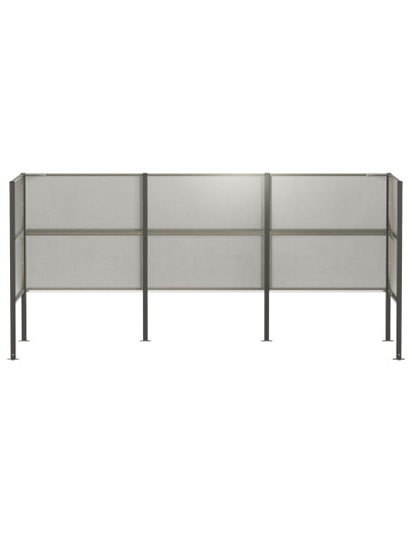 Schermo per bidone della spazzatura 249 x 85 x 113 cm Argento