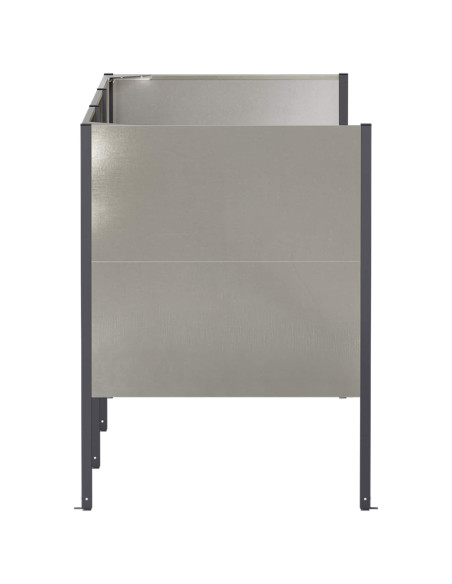 Schermo per bidone della spazzatura 249 x 85 x 113 cm Argento