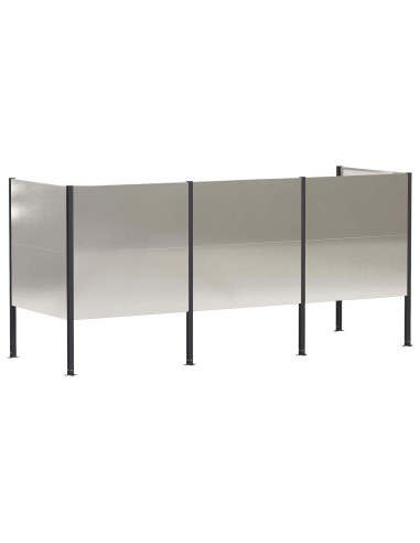 Schermo per bidone della spazzatura 249 x 85 x 113 cm Argento