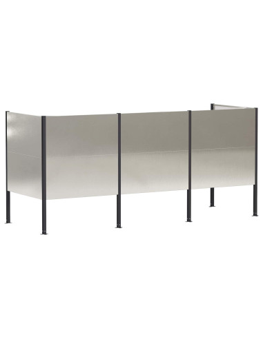 Schermo per bidone della spazzatura 249 x 85 x 113 cm Argento