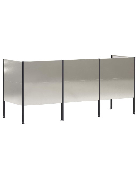 Schermo per bidone della spazzatura 249 x 85 x 113 cm Argento