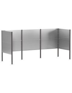 Schermo per bidone della spazzatura 249 x 85 x 113 cm Argento 2