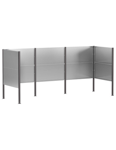 Schermo per bidone della spazzatura 249 x 85 x 113 cm Argento