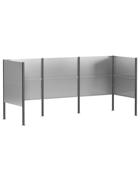 Schermo per bidone della spazzatura 249 x 85 x 113 cm Argento