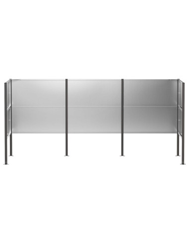 Schermo per bidone della spazzatura 249 x 85 x 113 cm Argento