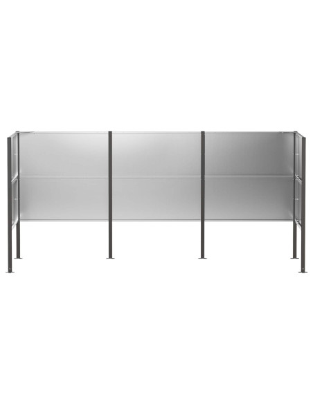Schermo per bidone della spazzatura 249 x 85 x 113 cm Argento